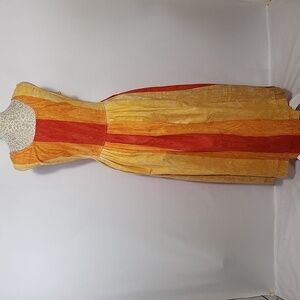 Naqui Gauzy Summer Cottagecore Sleeveless Color-Block Women Pockets Size S Dress